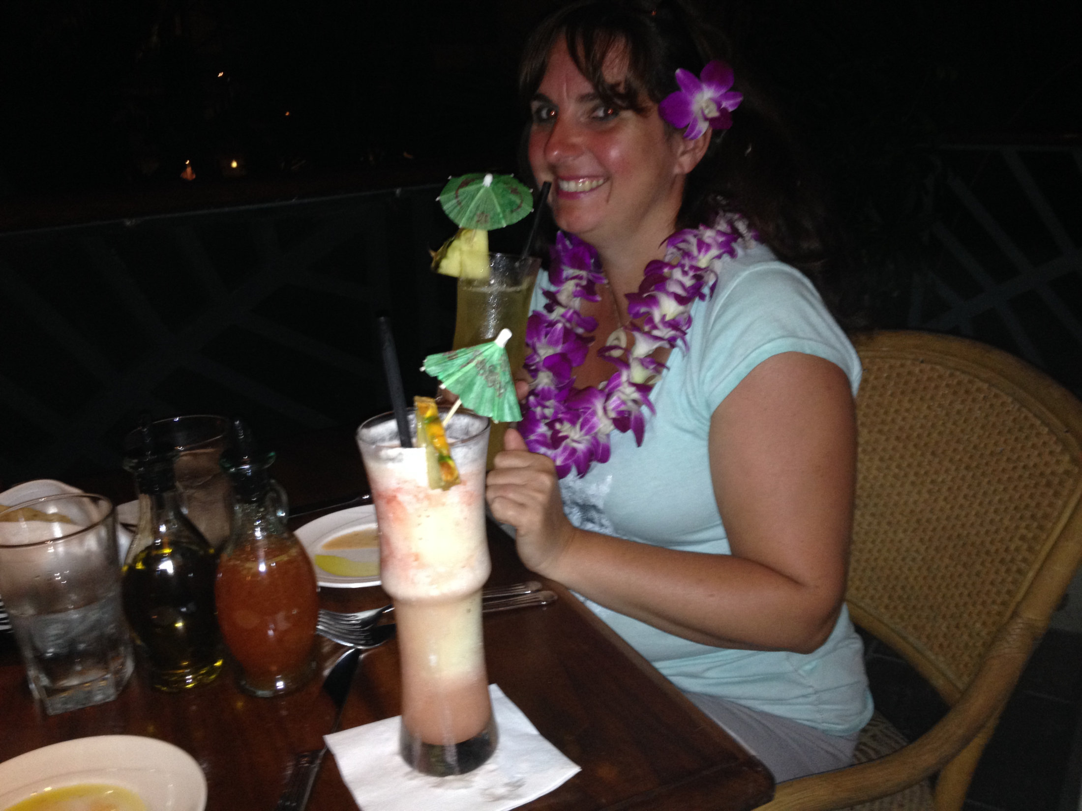 Lecker Lavaflow im Hula Grill - mit selbstgemachter Lei