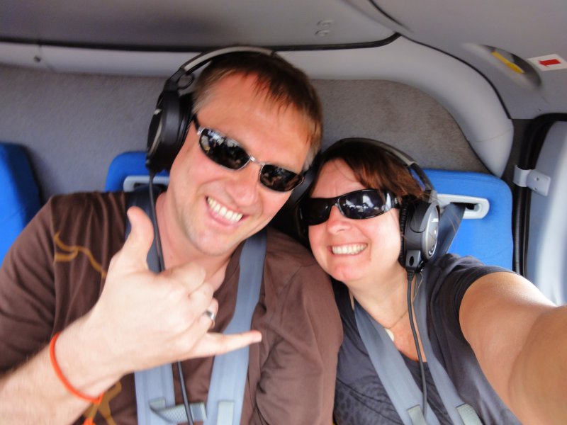 Aus dem Helikopter