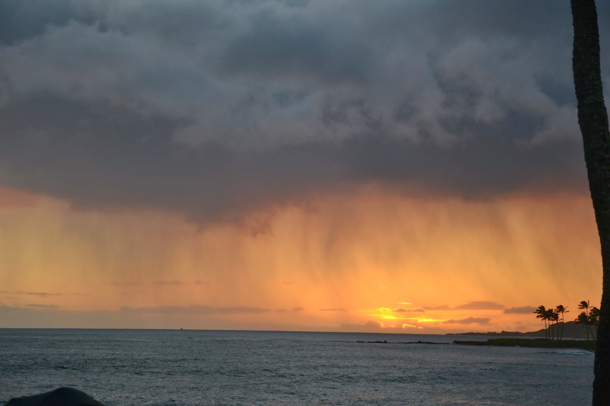 Regen im Sonnenuntergang
